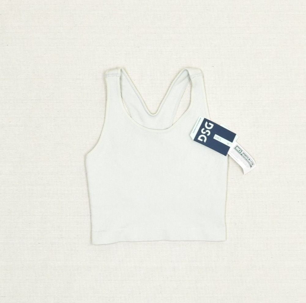 NEW DSG Momentum Seamless Ribbed Racerback Crop Tank Top Light Girls Size S